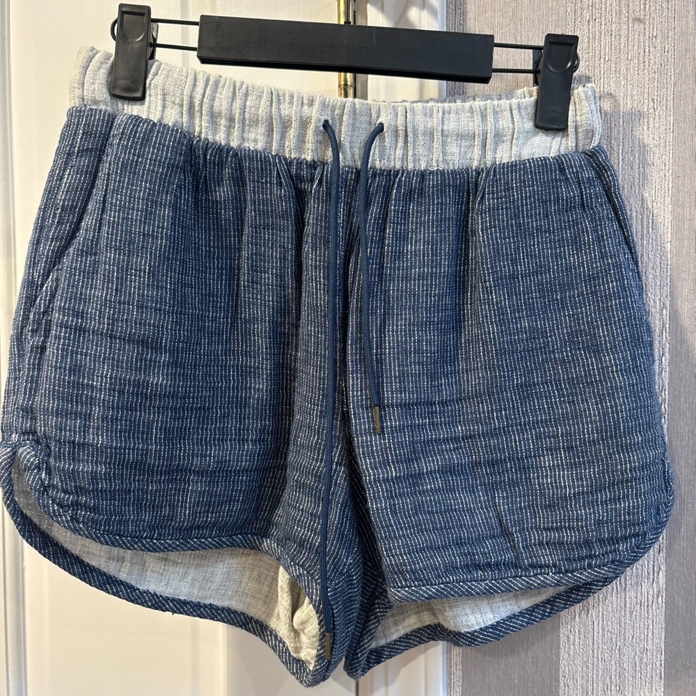 Madewell Blue and Cream Athletic Shorts